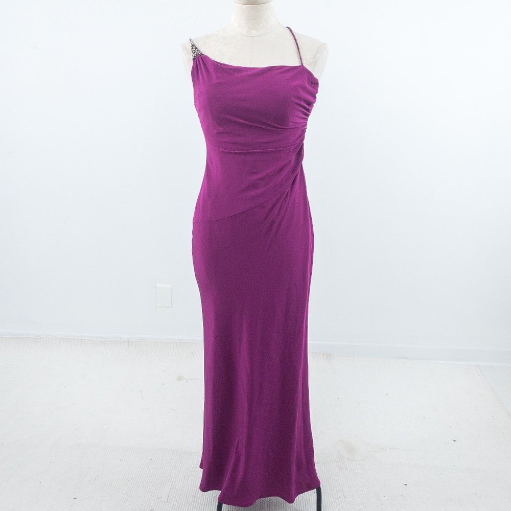 Vintage Y2K XS One Shoulder Maxi Dress Purple ASIS